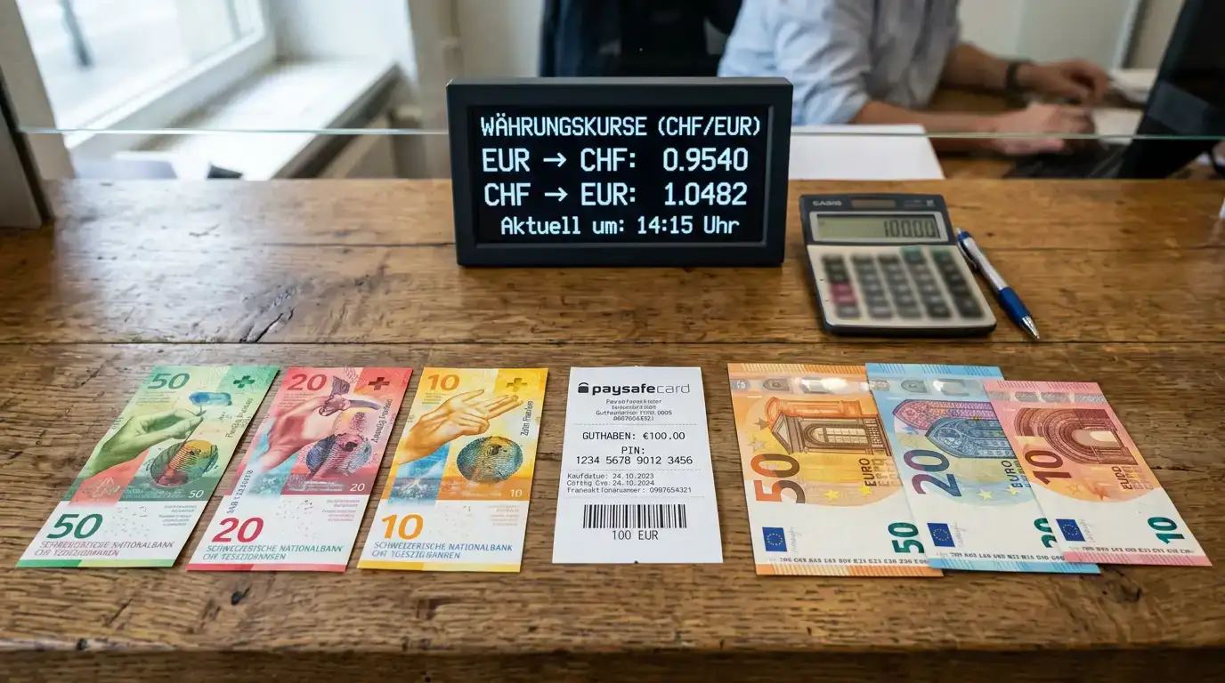 Paysafecard Wetten CHF oder EUR – Währung & Umrechnung 2026